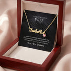 To My Gorgeous Wife - Birthstone Name Necklace