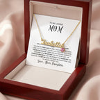 To My Loving Mom - You Are My First Safe Place Birthstone Name Necklace