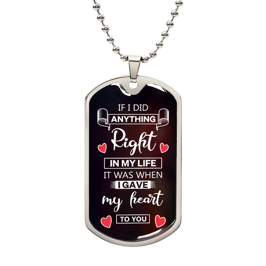If I Did Anything Right personalized Luxury Graphic Dog Tag Necklace
