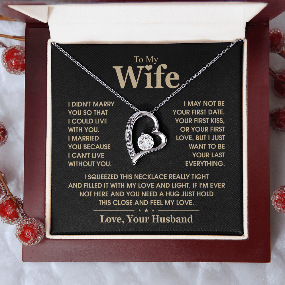 To My Wife  I Can't Live Without You Forever Love Necklace