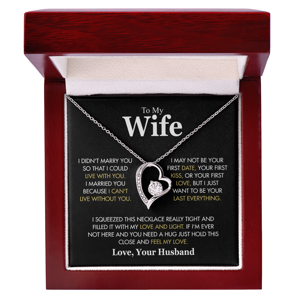 To My Wife Hold This Close And Feel My Love Forever Love Necklace