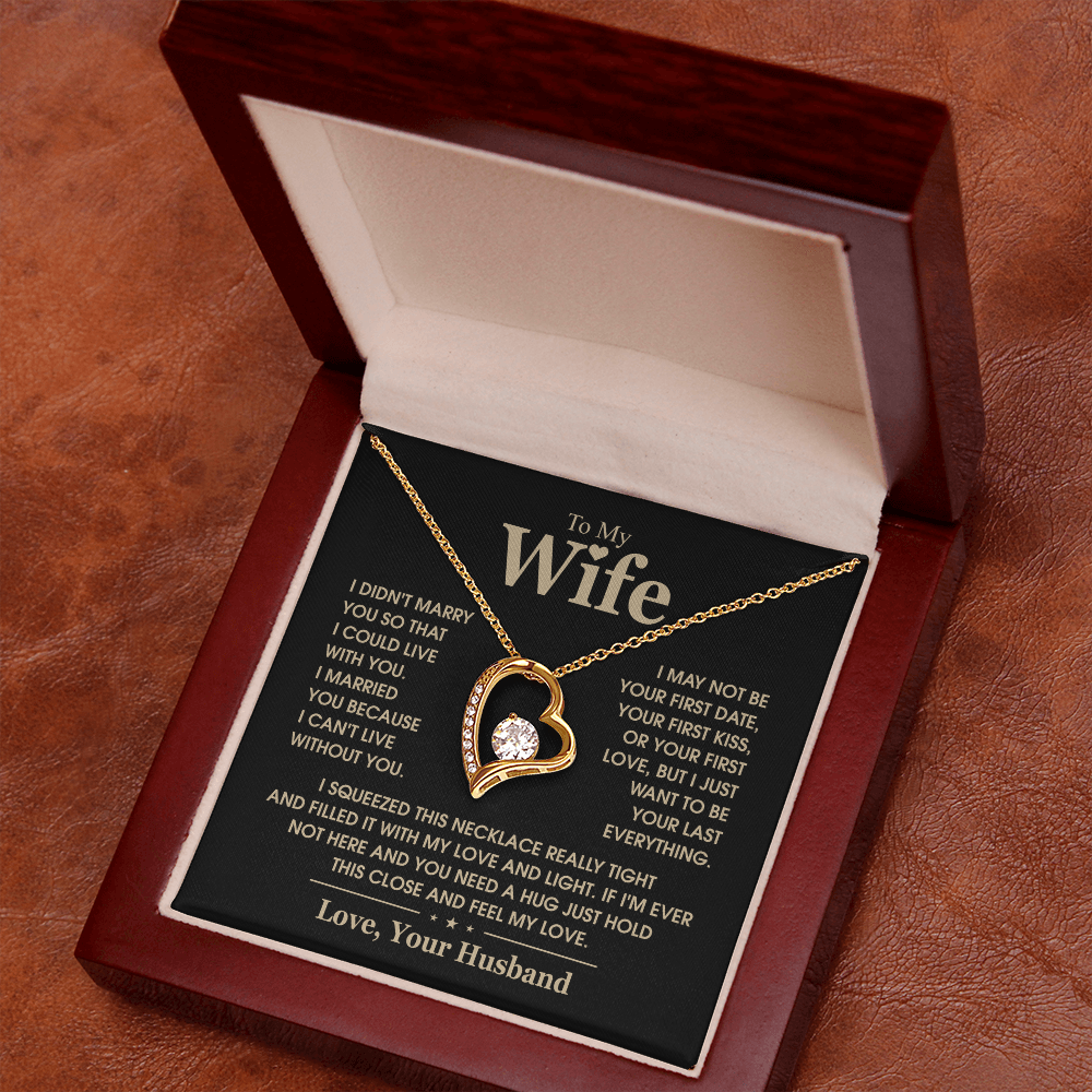 To My Wife  I Can't Live Without You Forever Love Necklace