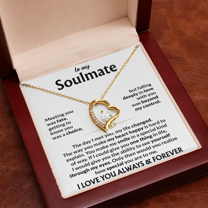 To My Soulmate Meeting You Was Fate Forever Love Necklace