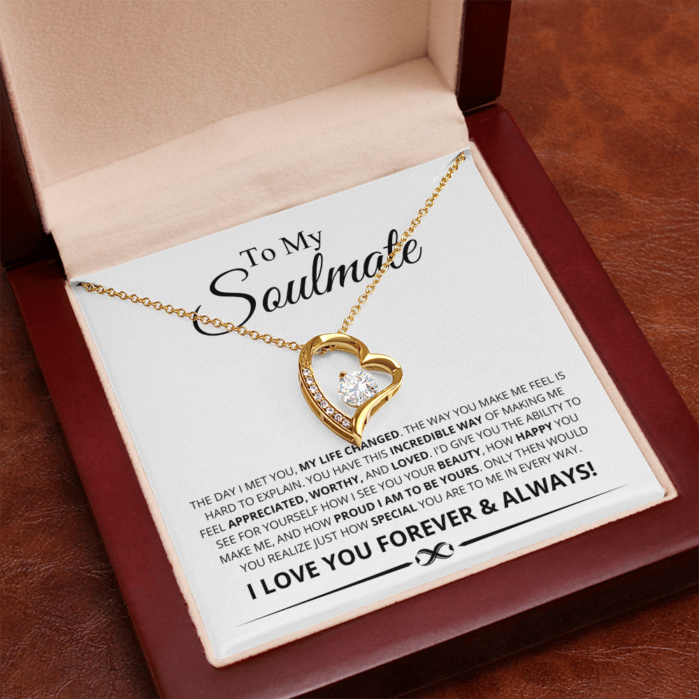 To My Soulmate, The Day I Met You My Life Changed Forever Love Necklace