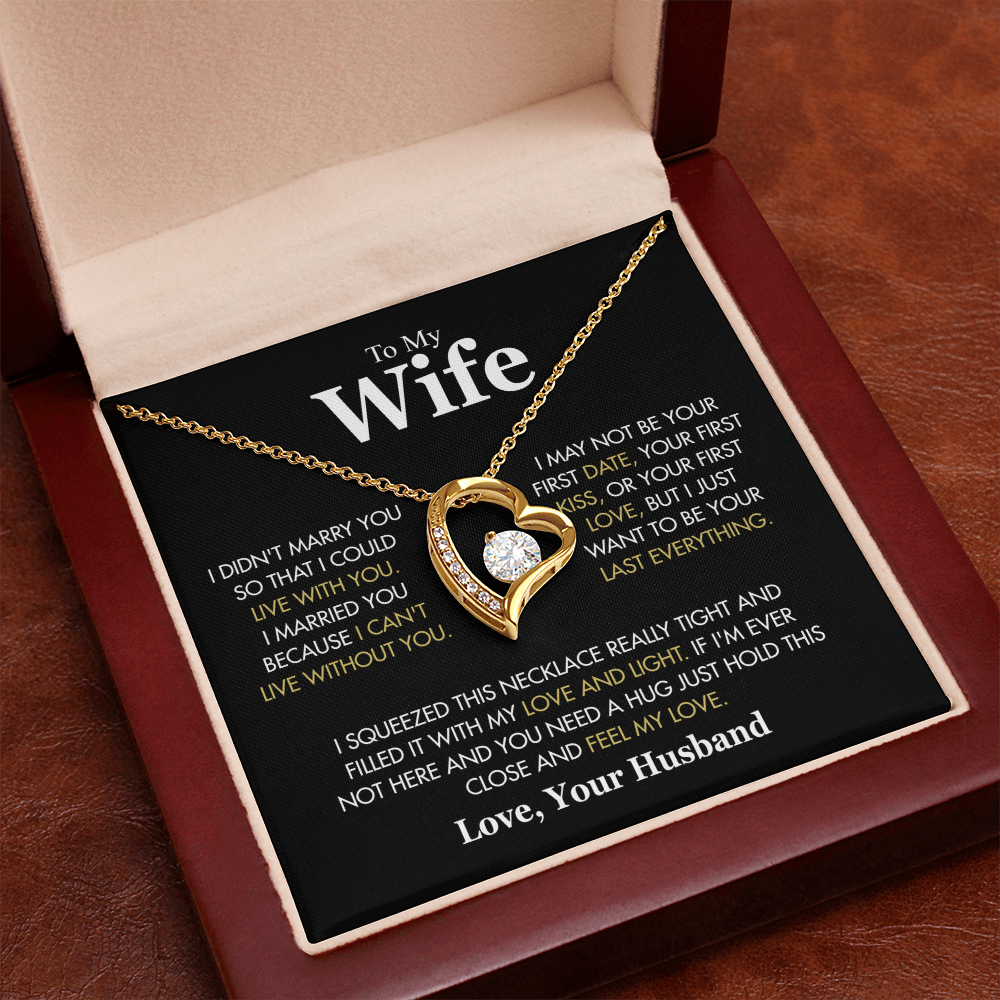 To My Wife Hold This Close And Feel My Love Forever Love Necklace