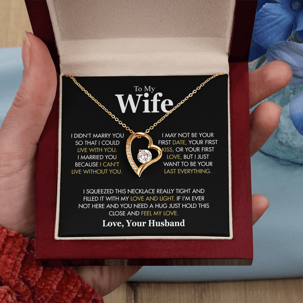 To My Wife Hold This Close And Feel My Love Forever Love Necklace