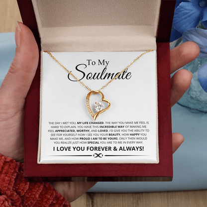 To My Soulmate, The Day I Met You My Life Changed Forever Love Necklace