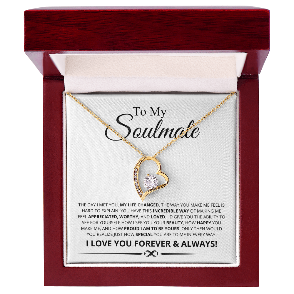 To My Soulmate, The Day I Met You My Life Changed Forever Love Necklace