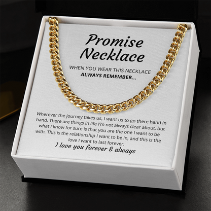 Promise Necklace Cuban Link Chain