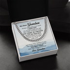 To My Grandson,  Always Remember How Much I love You Love Grandma Cuban Link Chain