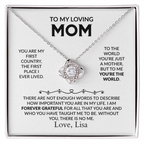 To My Loving Mom - You are my first home Love Knot Necklace