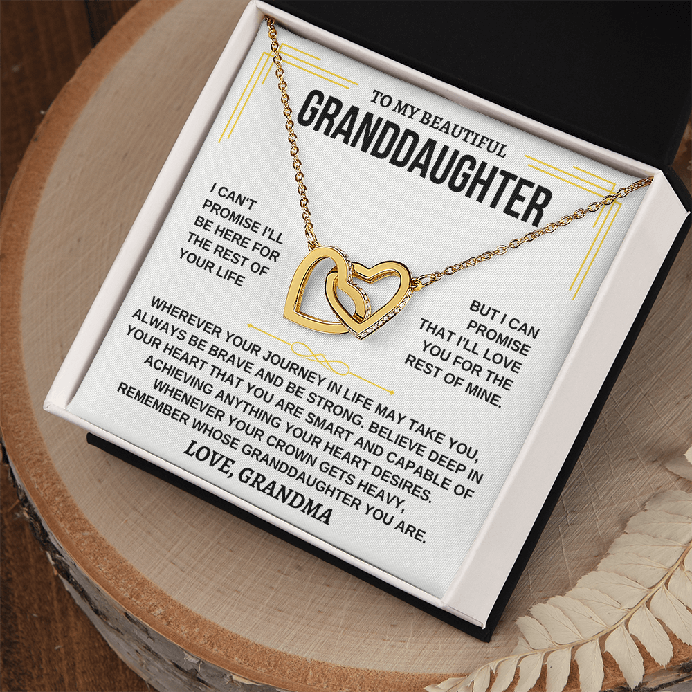 To My Beautiful Granddaughter I Love You Interlocking Hearts Necklace