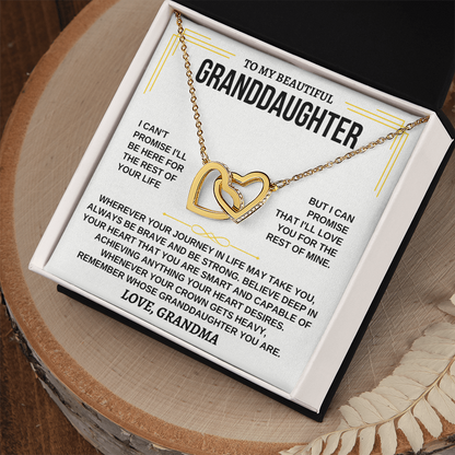 To My Beautiful Granddaughter I Love You Interlocking Hearts Necklace