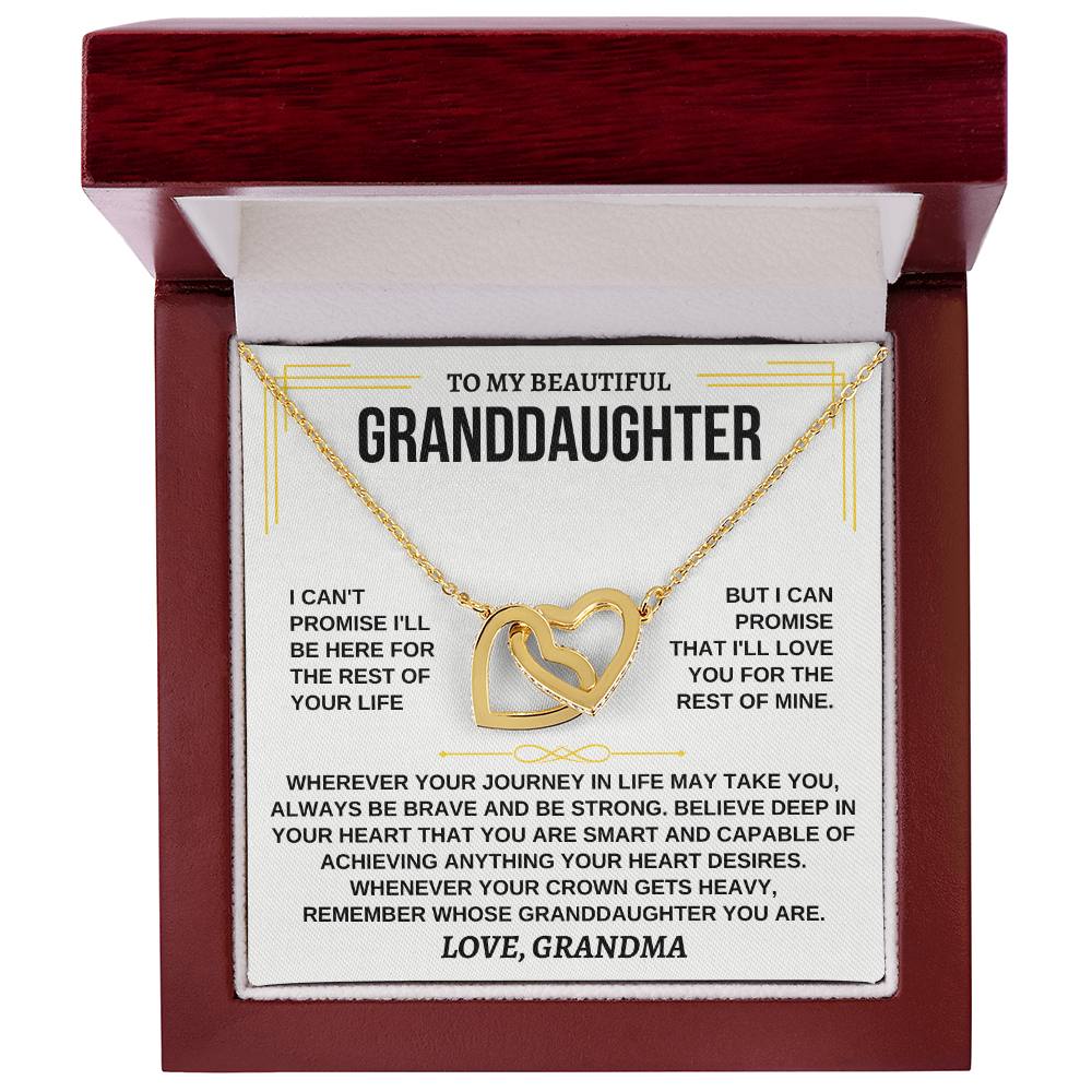 To My Beautiful Granddaughter I Love You Interlocking Hearts Necklace