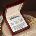 To My Beautiful Granddaughter I Love You Interlocking Hearts Necklace