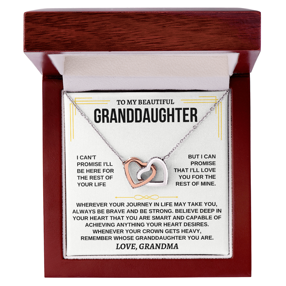 To My Beautiful Granddaughter I Love You Interlocking Hearts Necklace