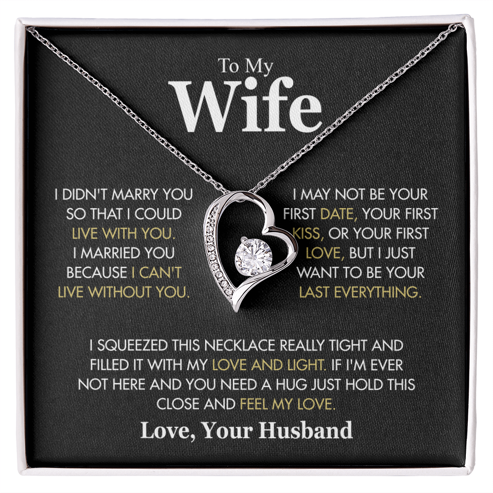 To My Wife Hold This Close And Feel My Love Forever Love Necklace