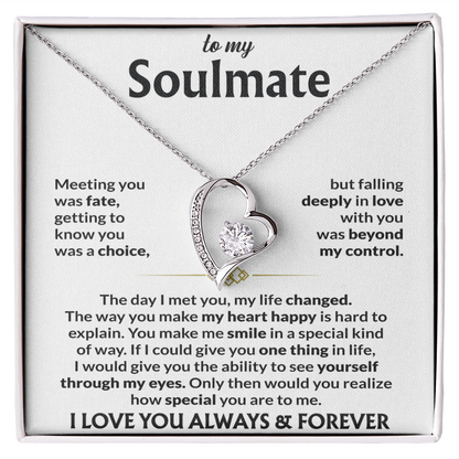 To My Soulmate Meeting You Was Fate Forever Love Necklace