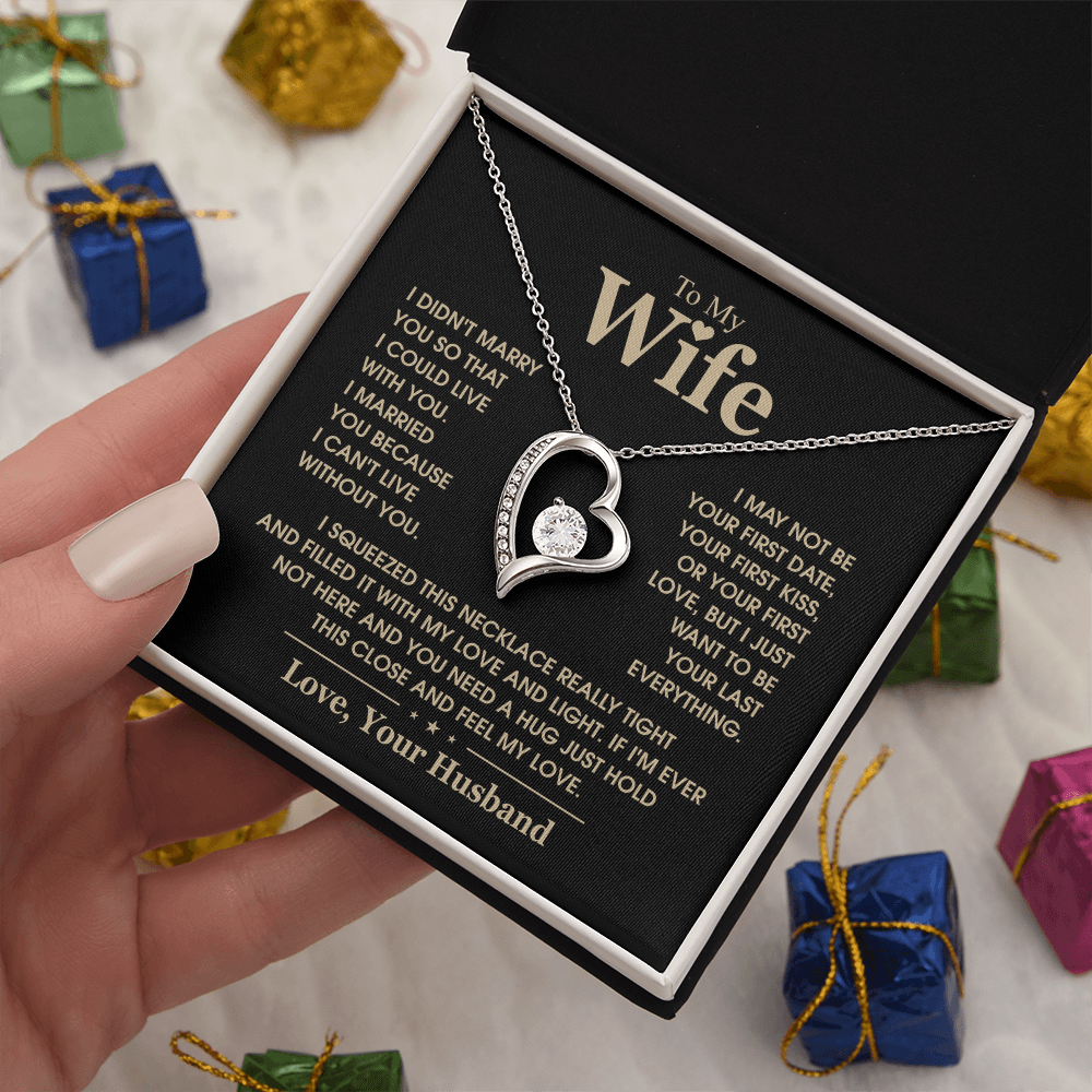 To My Wife  I Can't Live Without You Forever Love Necklace