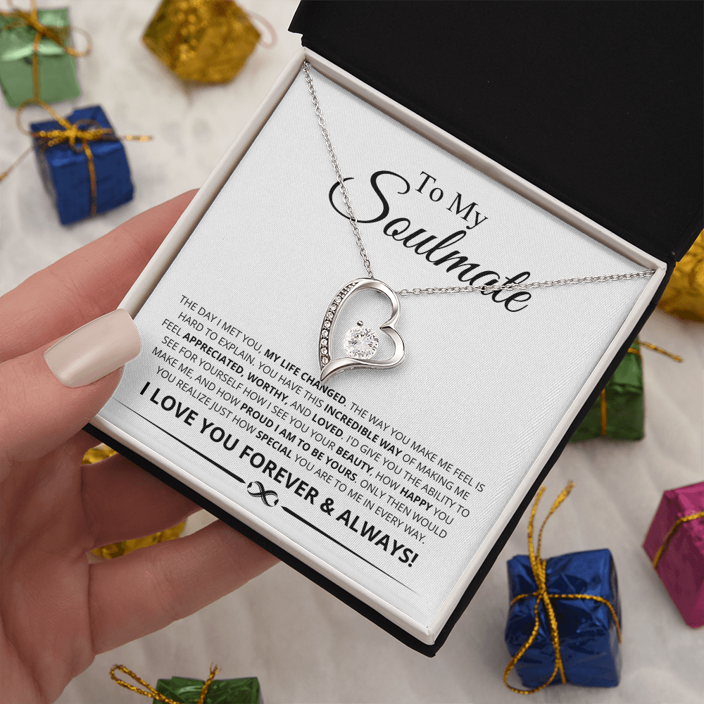 To My Soulmate, The Day I Met You My Life Changed Forever Love Necklace