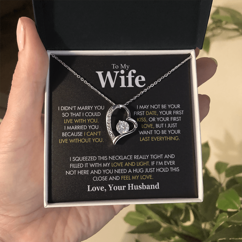 To My Wife Hold This Close And Feel My Love Forever Love Necklace