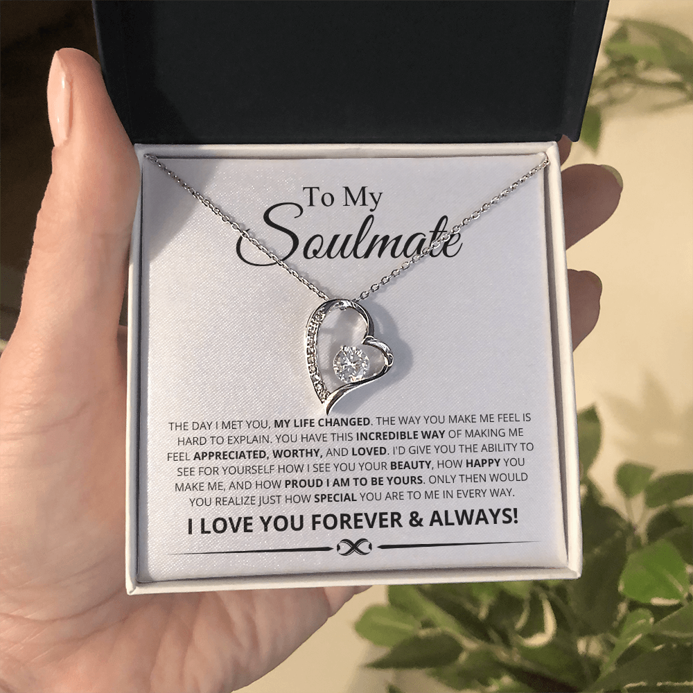 To My Soulmate, The Day I Met You My Life Changed Forever Love Necklace