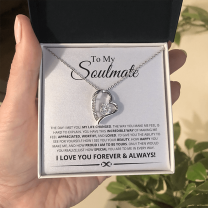 To My Soulmate, The Day I Met You My Life Changed Forever Love Necklace