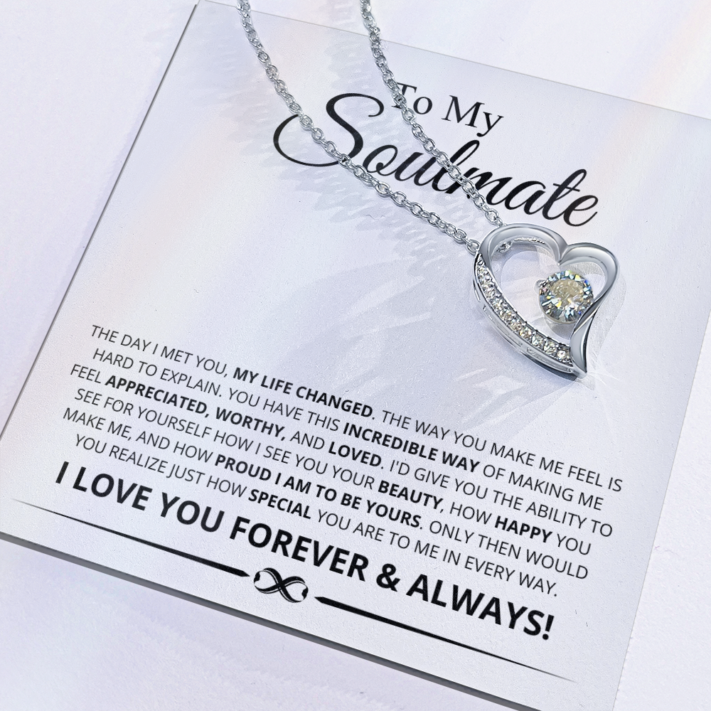To My Soulmate, The Day I Met You My Life Changed Forever Love Necklace