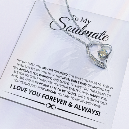 To My Soulmate, The Day I Met You My Life Changed Forever Love Necklace