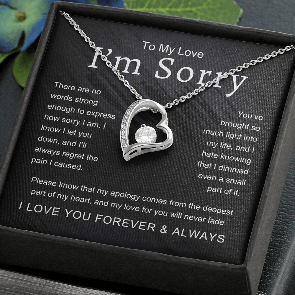 To My Love I'm Sorry There Are No Words Strong Enough Forever Love Necklace