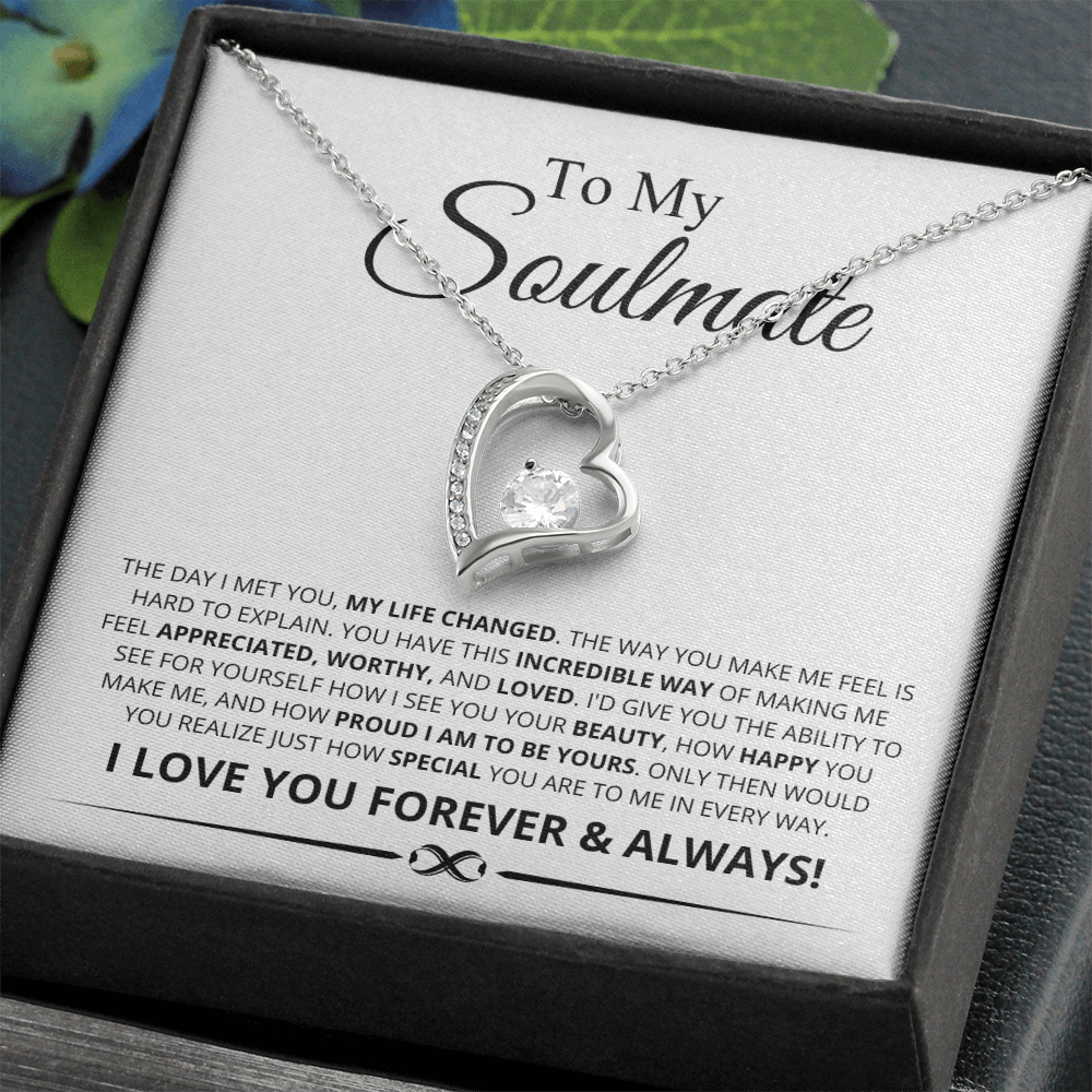 To My Soulmate, The Day I Met You My Life Changed Forever Love Necklace