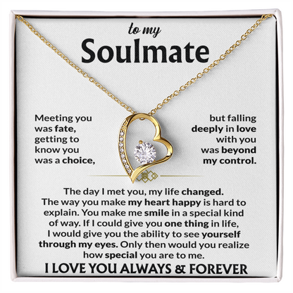 To My Soulmate Meeting You Was Fate Forever Love Necklace