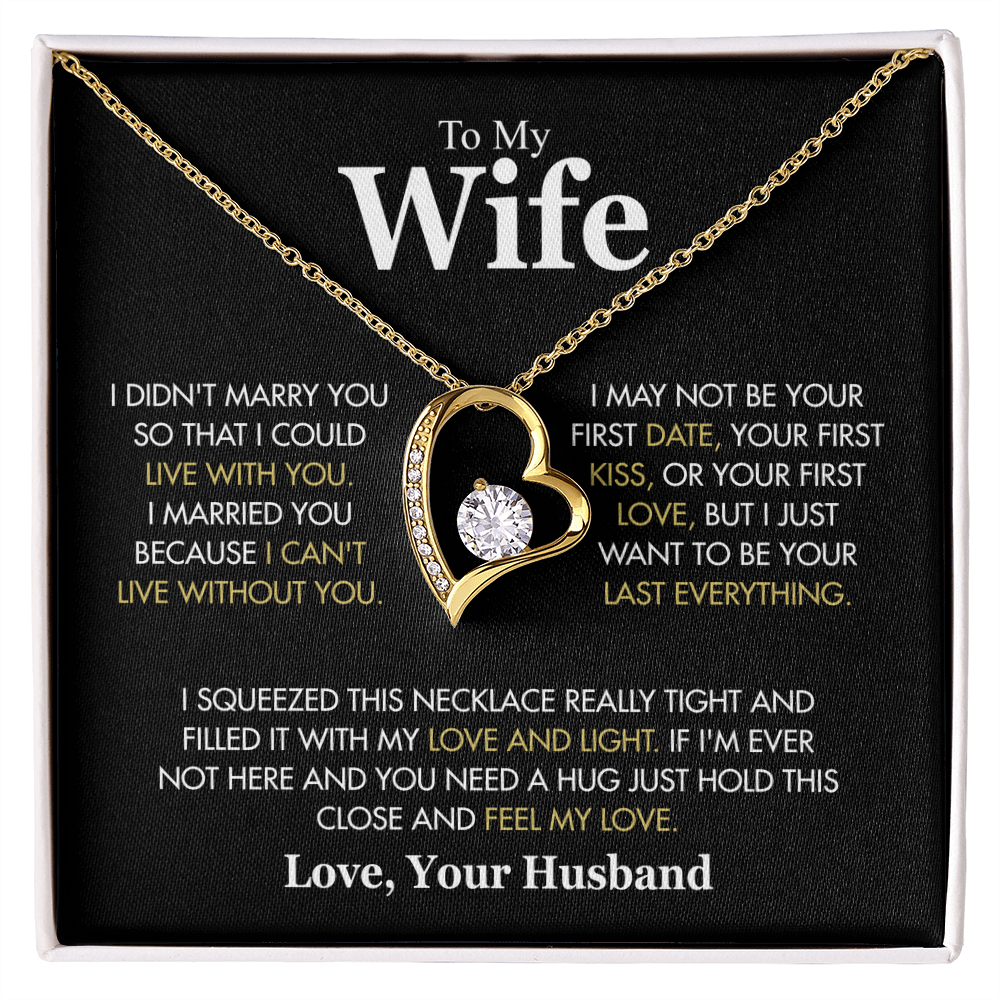 To My Wife Hold This Close And Feel My Love Forever Love Necklace