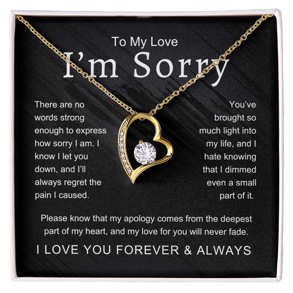 To My Love I'm Sorry There Are No Words Strong Enough Forever Love Necklace