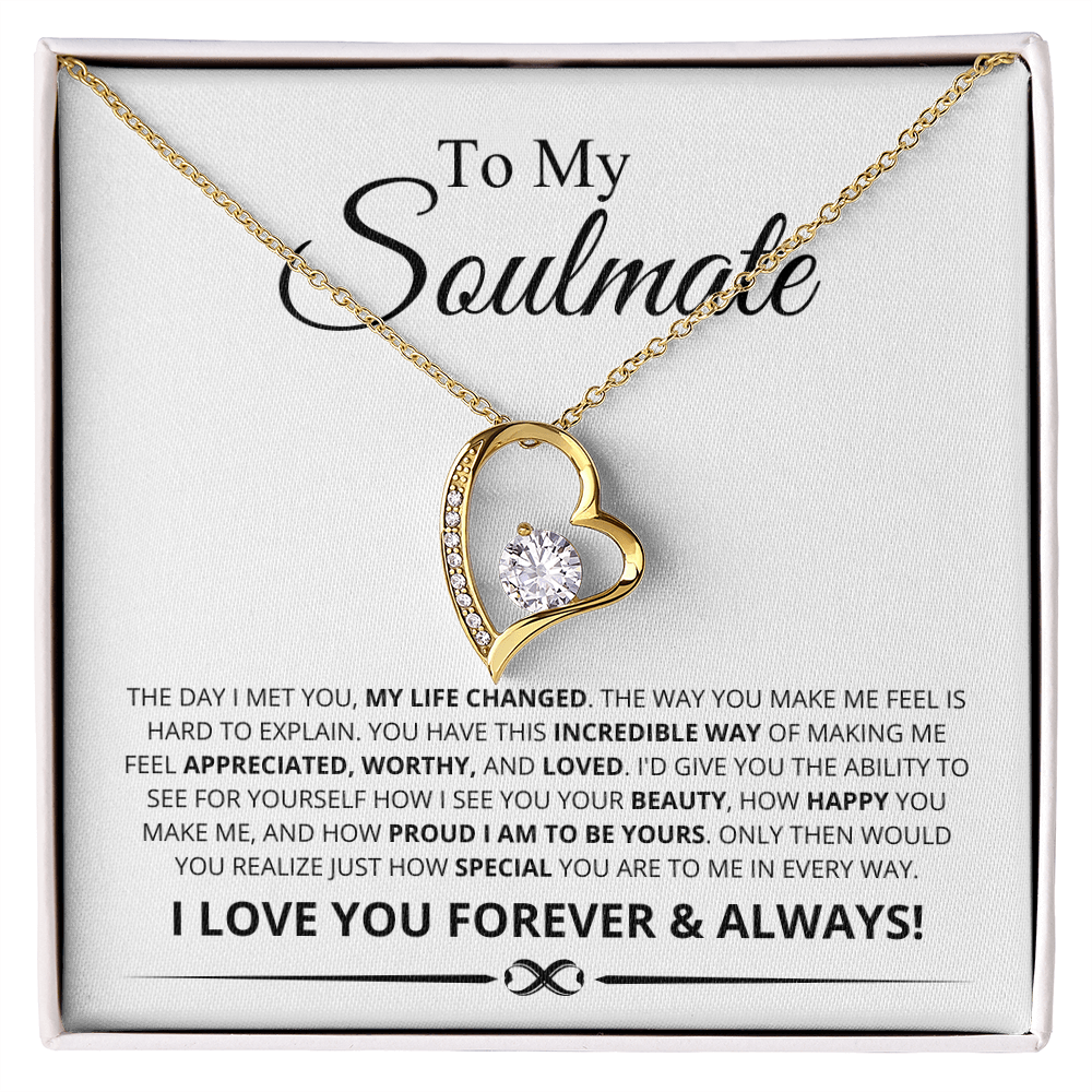 To My Soulmate, The Day I Met You My Life Changed Forever Love Necklace