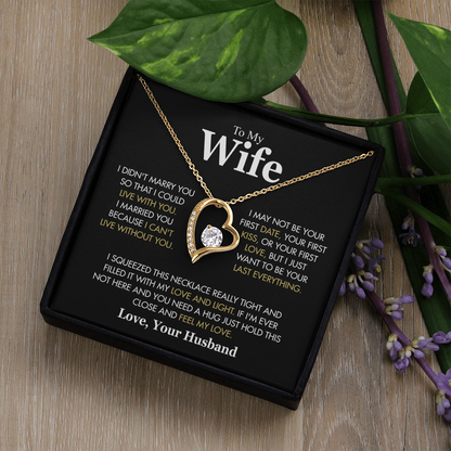 To My Wife Hold This Close And Feel My Love Forever Love Necklace