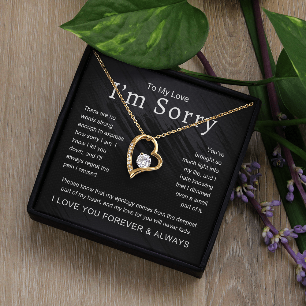 To My Love I'm Sorry There Are No Words Strong Enough Forever Love Necklace