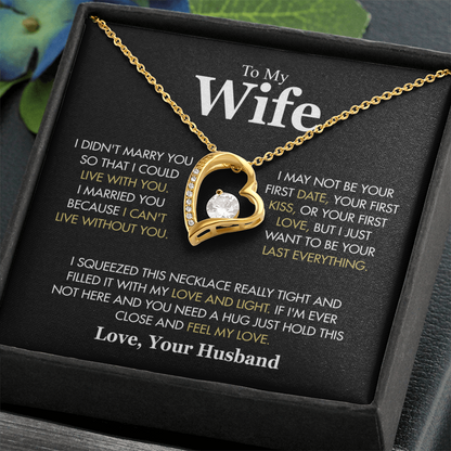 To My Wife Hold This Close And Feel My Love Forever Love Necklace