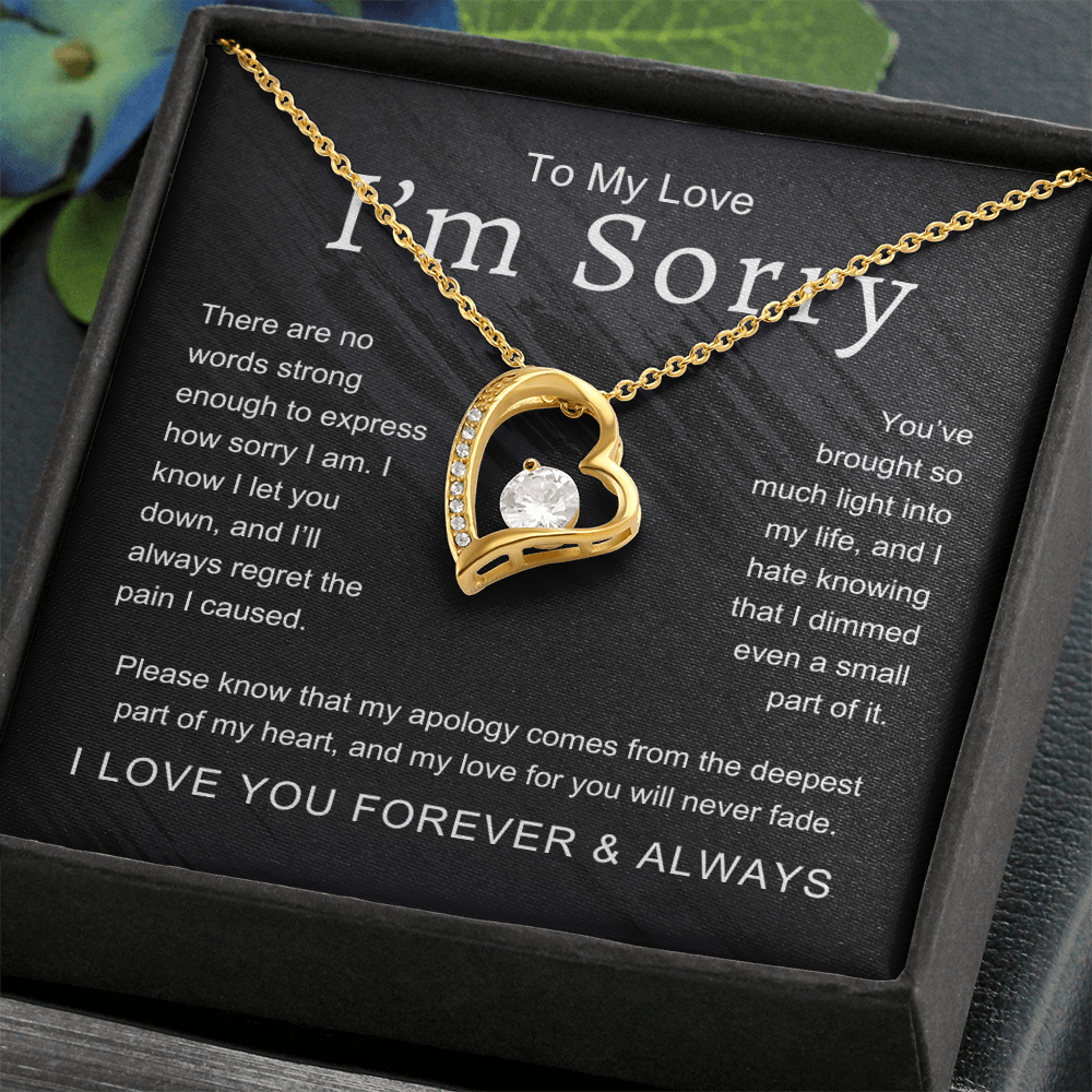 To My Love I'm Sorry There Are No Words Strong Enough Forever Love Necklace