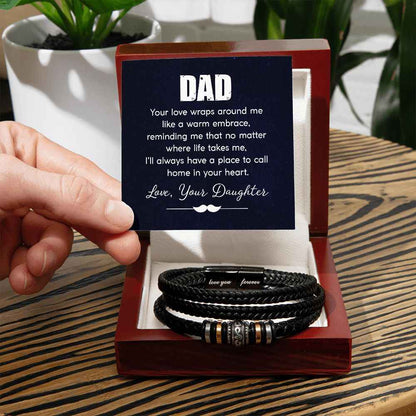 dad - your love wraps around me like a warm embrace Love You Forever Bracelet