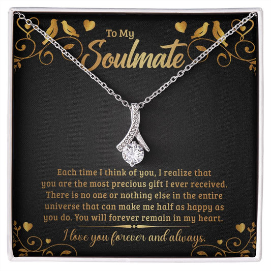 To my soulmate- each time I think of you Alluring Beauty necklace - StarShineBox