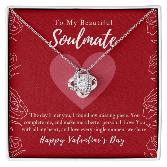 To My Beautiful Soulmate The Day Met You  Love Knot Necklace - StarShineBox